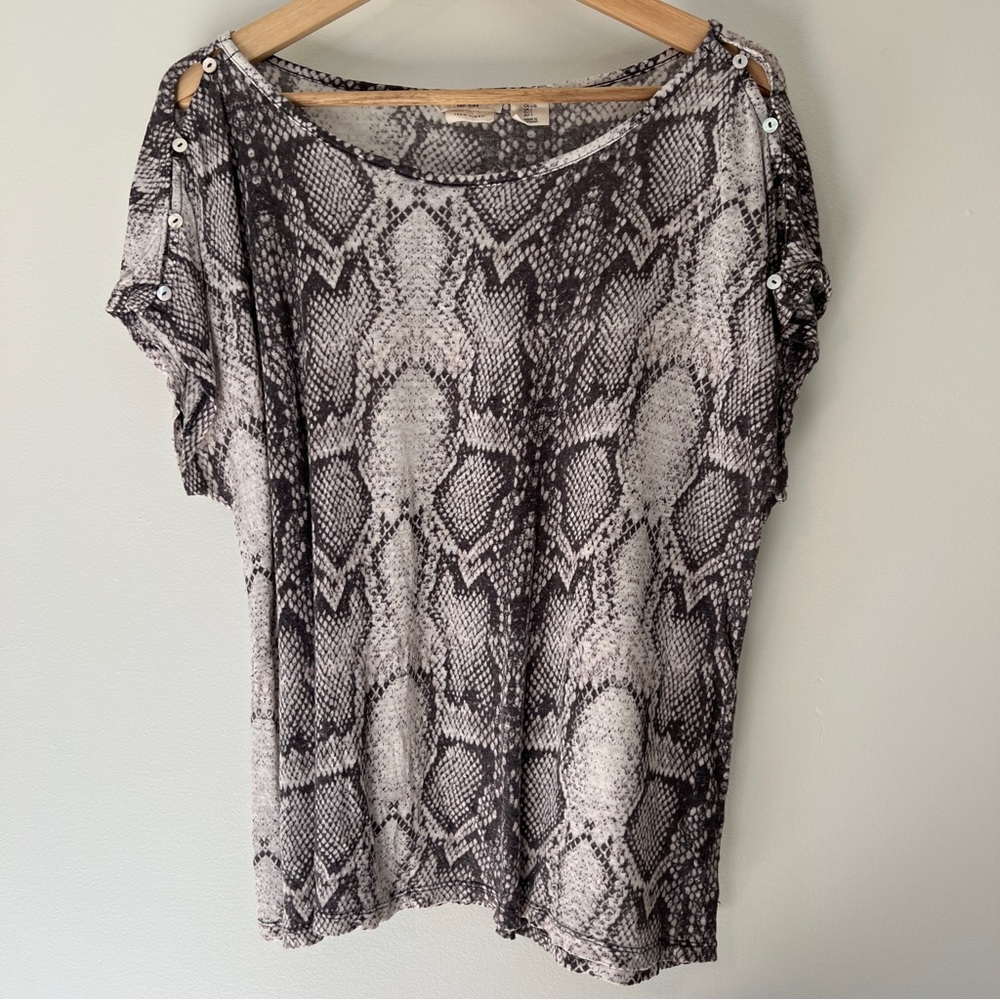Christian Siriano Black and Gray Snakeskin Blouse